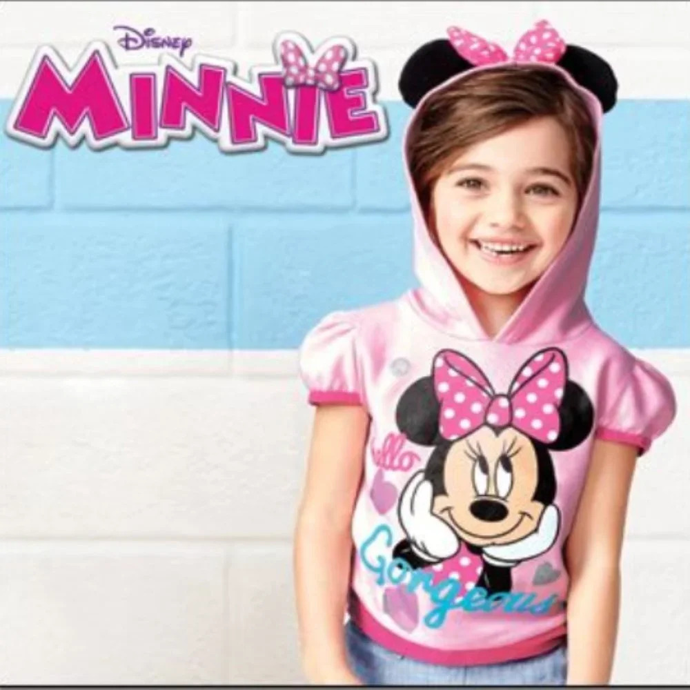 Minnie Mouse Kids Short Sleeve Hooded Sweatshirt